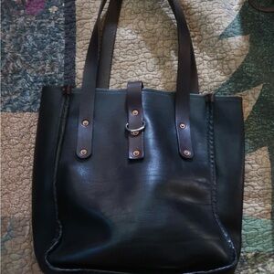 Emil Erwin Black Leather Tote Bag